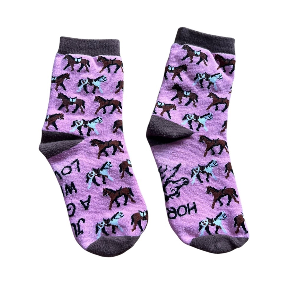 Girl Who Loves Horses Patterned Socks
